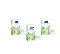 DUREX - Lote de 3 preservativos naturales - Preservativos finos y lubricados a base de agua