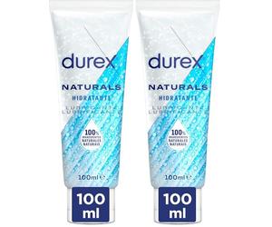 Durex Lubricante Naturals Hidratante, con ingredientes 100% naturales, 100 ml (Paquete de 2)