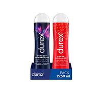 Durex Lubricante Perfect Connection Base Silicona + Gel Lubricante Sabor Fresa - 2 x 50ml