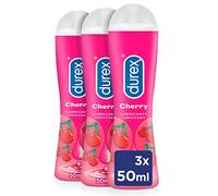 Durex Lubricante Sabor y Aroma Cereza de Base Agua - 3x50ml