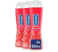 Durex Lubricante Sabor y Aroma Fresa de Base Agua - 3x50ml