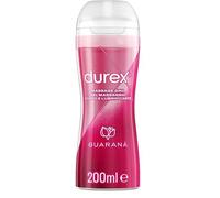 Durex Masaje 2 en 1 Guaraná, lubricante sexual íntimo, apto para relaciones íntimas y masajes, gel lubricante a base de agua, formato cómodo, 200 ml