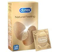 Durex Natural Feeling Preservativos sin látex para una sensación natural de piel a piel, 1 paquete de 16 unidades