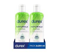 Durex Naturals H2O Lubricante, con ingredientes 100% naturales y pH fisiológico, 2 x 250 ml