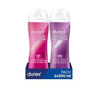 Durex Pack 2x Play Massage Gel Lubricante 2 en 1, con Guaraná, 200 ml + Aloe Vera 200 ml, El embalaje puede variar