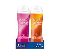 Durex Pack 2x Play Massage Gel Lubricante 2 en 1, con Guaraná 200 ml + Sensual 200ml, El embalaje puede variar