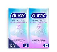 Durex Pack Ahorro Preservativos Invisible Extra Lubricado, Ultra Fino Diseñado para Maximizar Sensaciones, 24 condones