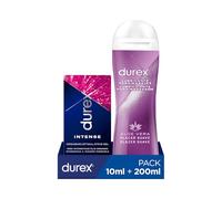 Durex Pack Gel Lubricante Massage Aloe Vera 200ml + Gel Intense Orgasmic 10 ml, Pack Ahorro