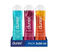 Durex Pack Lubricante Sabor Cereza + Efecto Calor + Efecto Frescor, Base de Agua, Pack Ahorro 3x50 ml