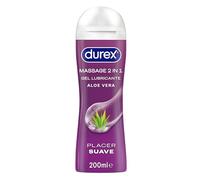 Durex Play Massage Gel Lubricante 2 en 1, Gel de Masaje y Lubricante con Aloe Vera 200 ml