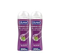 Durex Play Massage Gel Lubricante 2 en 1, Gel de Masaje y Lubricante con Aloe Vera 200 ml [Pack 2 Unidades]