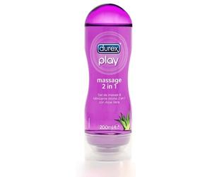 Durex Play Massage Hidratante 2 en 1 con Aloe Vera 200 ml - Masaje Íntimo Lubricante