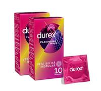 Durex Pleasuremax Preservativos con relieves y nervaduras, 20 preservativos (2 paquetes de 10 condones)