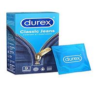 Durex- Préservatifs Classic Jeans - Préservatifs Extra Lubrifiés - 9 pièces