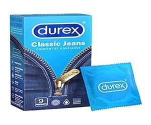 Durex- Préservatifs Classic Jeans - Préservatifs Extra Lubrifiés - 9 pièces