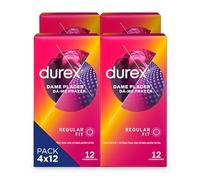 Durex Preservativos Dame Placer, Con Puntos y Estrías, Extra Lubricados,Forma Easy-On, 48 condones