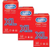 Durex Preservativos Feel Thin extra grandes - XL para sentimientos intensos y sensuales (36)