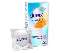 Durex Preservativos invisibles, extra grandes, ultrafinos de alta sensibilidad, 6 preservativos