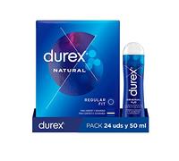 Durex Preservativos Natural Confort + Lubricante Play Original, 24 Condones + 50ml