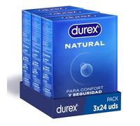 Durex Preservativos Natural, para Confort y Seguridad, 72 condones, 3x24 condones