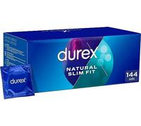 Durex Preservativos Natural Slim Fit, para Confort y Seguridad, 144 condones talla pequeña