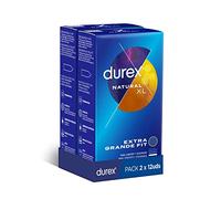 Durex Preservativos Originales Natural Plus Talla XL 12x2-24 condones Más Grandes