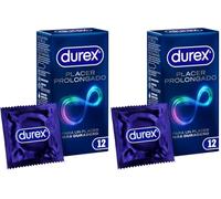 Durex Preservativos Placer Prolongado, Para un Placer Más Duradero, 12 condones (Paquete de 2)