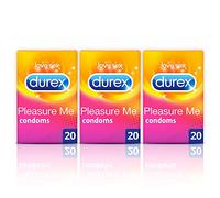 Durex - Preservativos Pleasure Me (paquete de 3 x 20 unidades)