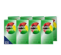 Durex Preservativos Saboréame, Sabores Afrutados Para una Diversión Extra, Fresa, Plátano, Naranja y Manzana, 12 condones [Pack 8 Unidades]