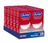 Durex Preservativos Sensitivo Super Fino, 120 condones (10 packs x 12)