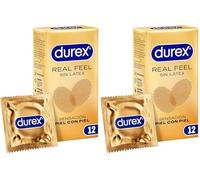 Durex Preservativos Sensitivos Real Feel Sin Látex condones - 12 Unidades (Paquete de 2)