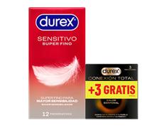 Durex Sensitivo + Conexión Total preservativos 12+3 uds - finos para mayor sensibilidad