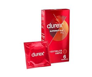 Durex Supersottile XL Profilattico Vestibilità Ampia, 6 preservativi
