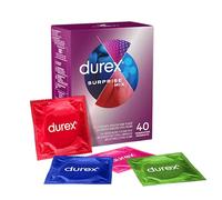 Durex Surprise Mix Condones Surprises, con relieves y nerviaturas y delgados, 40 perfiles