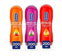 Durex Triplo Pack Gel Lubricante Massage 2 En 1 Gel De Masaje Y Lubricante Íntimo Aloe Vera, Guaraná Y Ylang Ylang - 3x200 ml