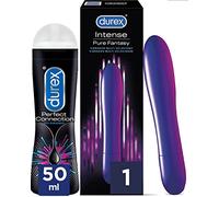 Durex Vibrador Intense Orgasmic Pure Fantasy + Lubricante Perfect Connection Base Silicona 50ml, Consolador + Lubricante