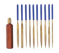 Dureza del conjunto de archivos de metal para pulir el pulido, 11 piezas con mango de madera archivos recubiertos de diamante de plástico de piedra de vidrio
