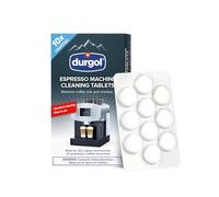Durgol Pastillas de limpieza para máquina de espresso y cafetera, compatibles con todas las máquinas de café, 10 unidades, color blanco