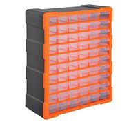 DURHAND Armario Organizador de Herramientas con 60 Cajones Estantería Tipo DIY Caja Cajonera de Herramientas 38x16x47,5 cm Naranja