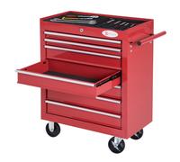 DURHAND Carro de Herramientas con Ruedas para Taller Garaje y Hogar Chapa de Acero Rojo