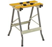 DURHAND Banco de Trabajo Plegable con 4 mordazas Mesa de Trabajo Caballete de Sierra, Carga 100 kg, Estructura de Acero, encimera para Obra Taller Garaje, 62,5x60,5x78,5cm, Gris