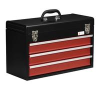 DURHAND Baúl de Herramientas 3 Cajones con Cierre 510x220x320mm Negro | Caja de herramientas, guías de rodamientos de bolas, caja de herramientas portátil