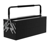 DURHAND Caja de herramientas metálica cofre de herramientas caja de herramientas 3 niveles 5 bandejas retráctiles chapa de acero Negro Aosom España