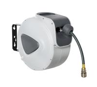 DURHAND Carrete de Manguera de Aire Comprimido Automático de 20 m Conector de 1/4'' BSP Soporte para Pared Giratorio 180° Gris