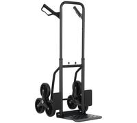 DURHAND Carretilla de escaleras plegable 120 kg 6 ruedas, carretilla de mudanza en acero con cuerdas telescópicas, 44x38x106,5cm, negro Aosom España