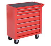 DURHAND Carro de Herramientas con 7 Cajones, Carro de Taller con Cerradura, Asa, 2 Ruedas con Freno de Bloqueo, para Garaje, Hogar, Rojo