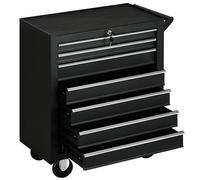 DURHAND Carro de Herramientas con 7 Cajones, con Cerradura, Asa, Negro