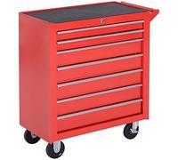 DURHAND Carro de Herramientas con 7 Cajones, con Cerradura, Asa, Rojo