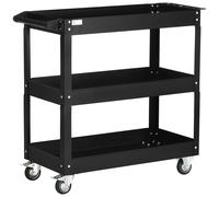 DURHAND Carro de Herramientas con Ruedas 3 Estantes Asa Lateral para Garaje Mecánico Hogar 78,8x35,3x72 cm Negro Aosom España