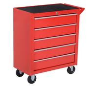 DURHAND Carro de Herramientas con Ruedas para Taller Garaje y Hogar Chapa de Acero Rojo Aosom España